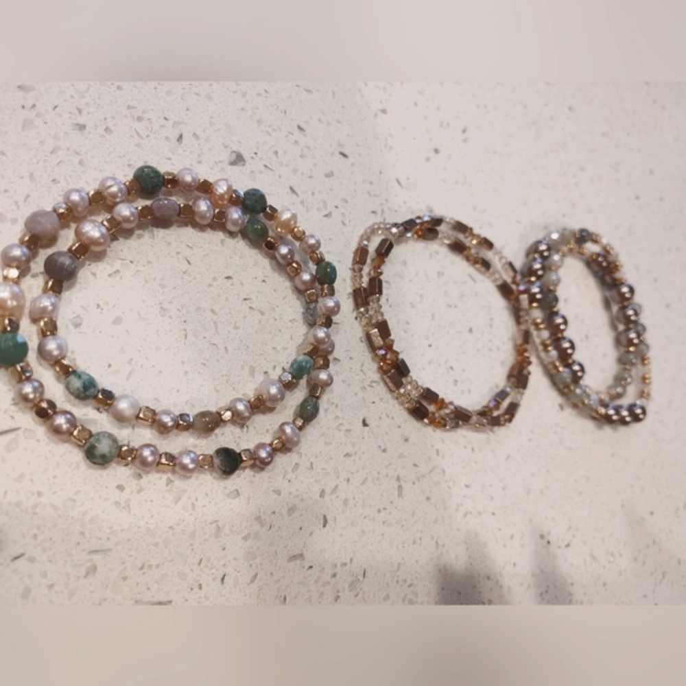 Elegant Multi-Colour Beaded Bracelet Set
